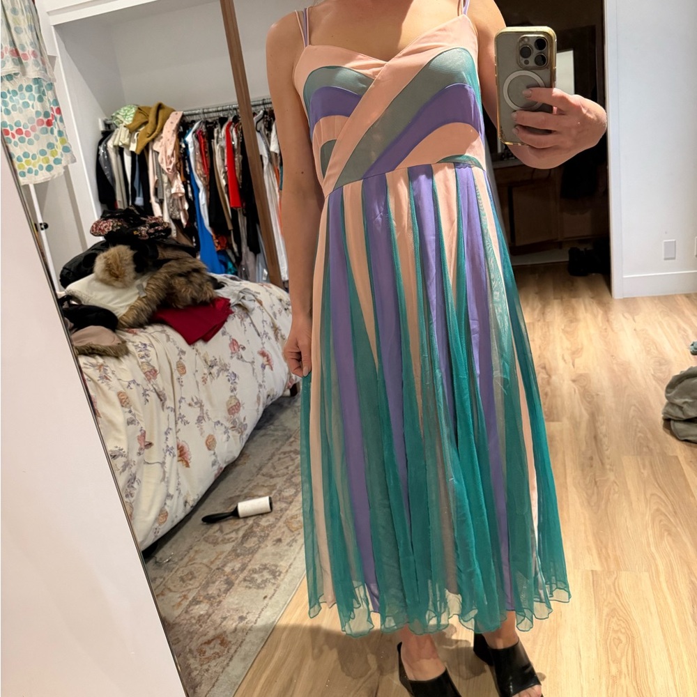 ASOS Colorful Striped Midi Dress